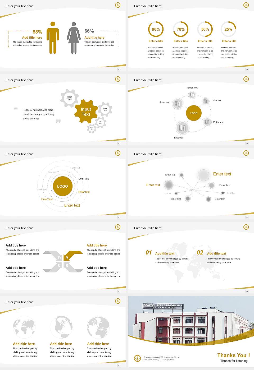 Seacom Skills University Course/Courseware Creation PPT Template16:9 ratio PPT effect preview image4