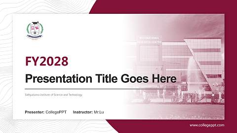 Sathyabama Institute of Science and Technology Academic Presentation/Research Findings Report PPT Template