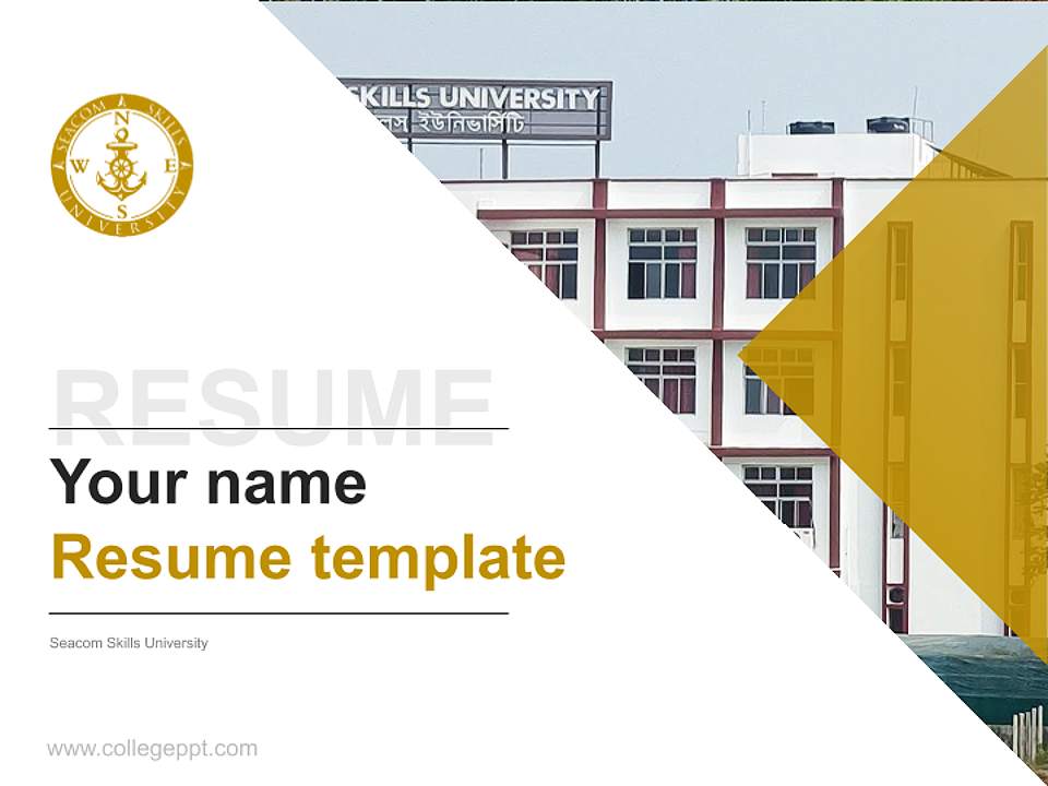 Seacom Skills University Resume PPT Template4:3 ratio PPT effect preview image5