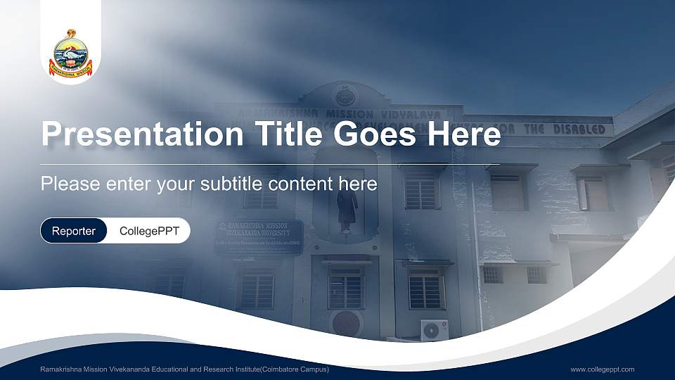 Ramakrishna Mission Vivekananda Educational and Research Institute(Coimbatore Campus) Lecture Sharing and Networking Event PPT Template16:9 ratio PPT effect preview image