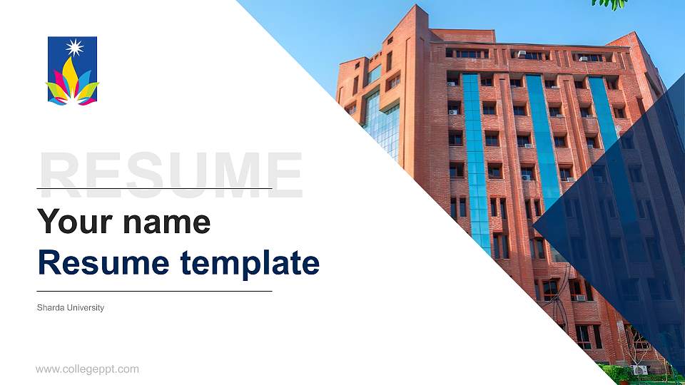 Sharda University Resume PPT Template16:9 ratio PPT effect preview image
