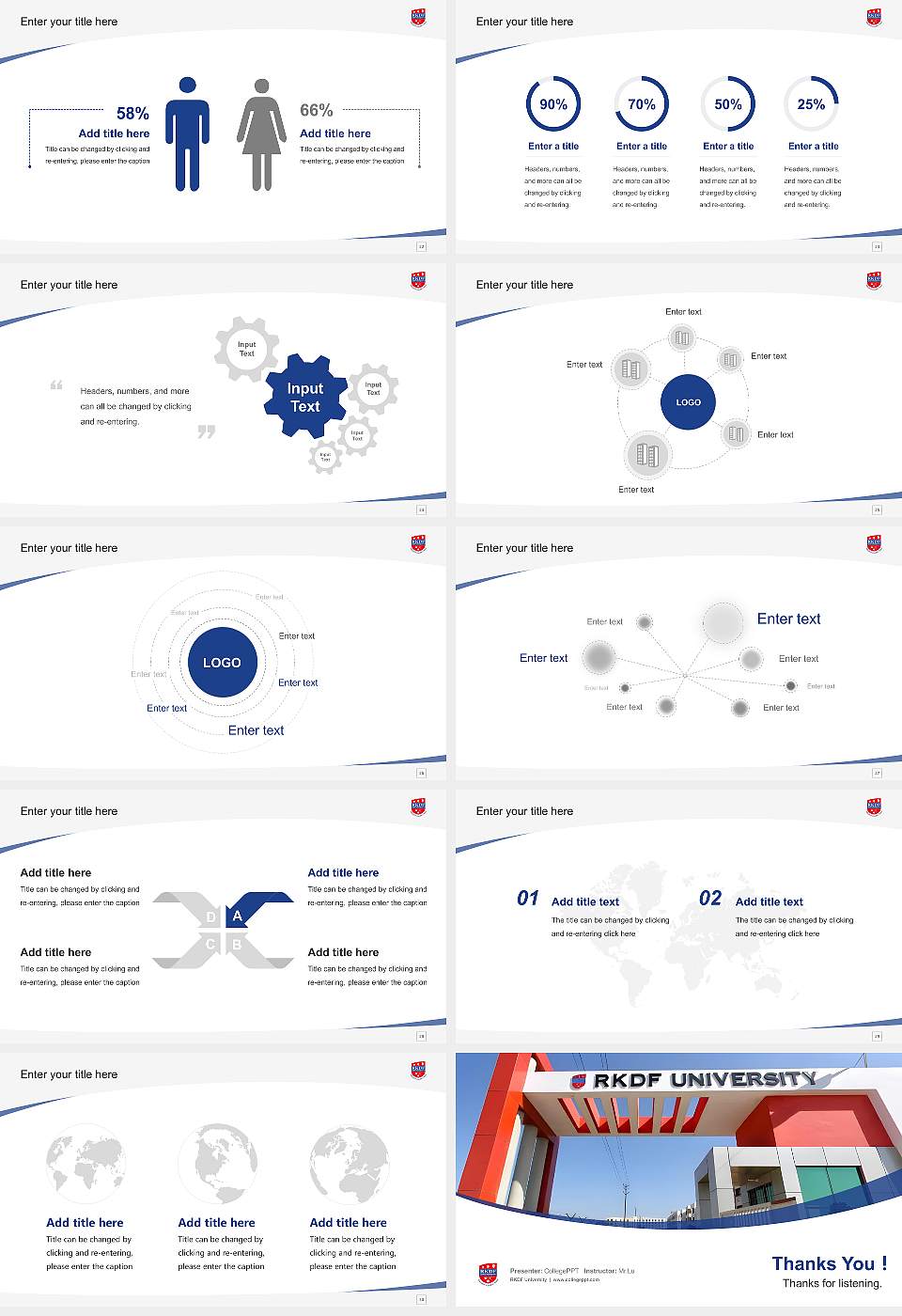 RKDF University Course/Courseware Creation PPT Template16:9 ratio PPT effect preview image4