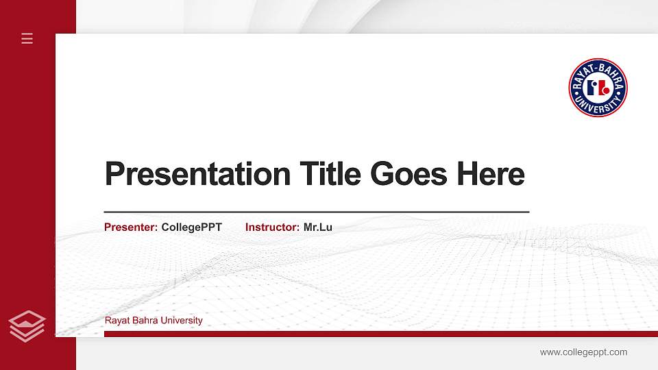 Rayat Bahra University Thesis Proposal/Graduation Defense PPT Template16:9 ratio PPT effect preview image