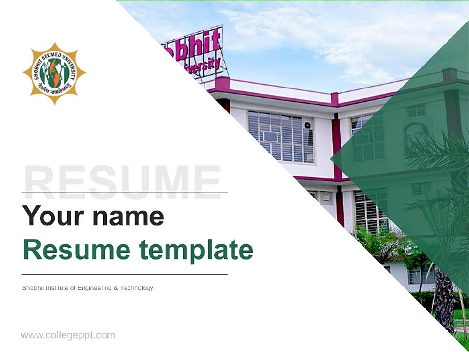 Shobhit Institute of Engineering & Technology Resume PPT Template4:3 ratio PPT effect preview image5