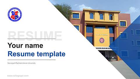 Sarvepalli Radhakrishnan University Resume PPT Template