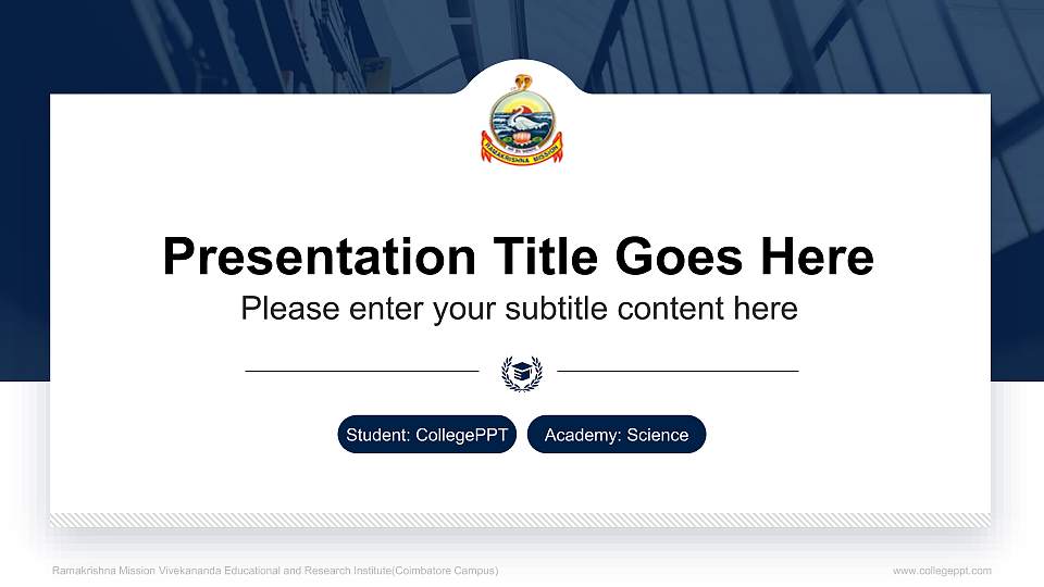 Ramakrishna Mission Vivekananda Educational and Research Institute(Coimbatore Campus) National Scholarship Defense PPT Template16:9 ratio PPT effect preview image