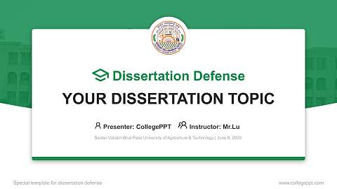 Sardar Vallabh Bhai Patel University of Agriculture & Technology Graduation Thesis Defense PPT Template