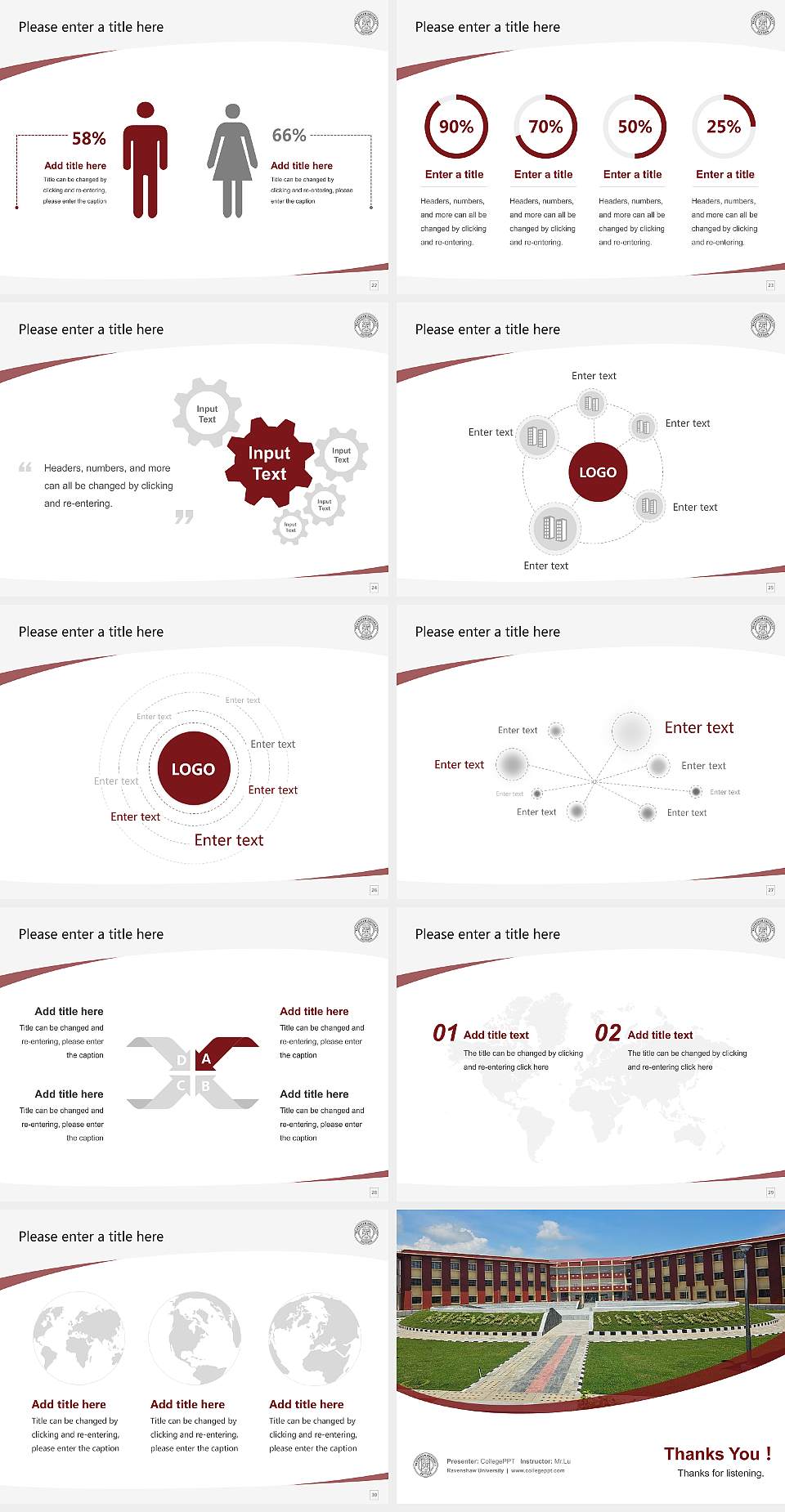 Ravenshaw University Course/Courseware Creation PPT Template4:3 ratio PPT effect preview image4