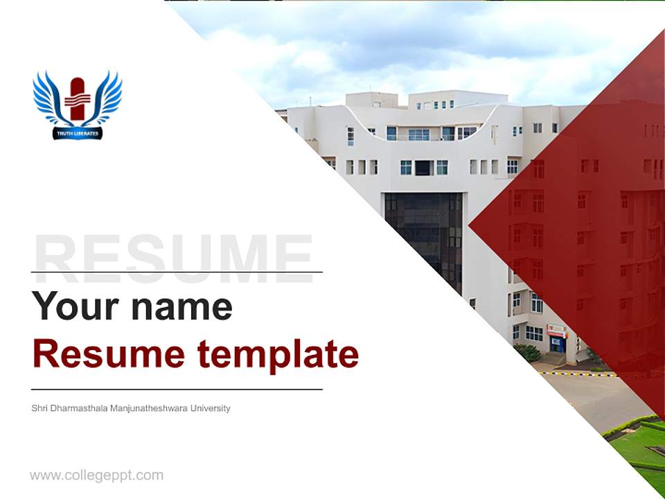Shri Dharmasthala Manjunatheshwara University Resume PPT Template4:3 ratio PPT effect preview image5