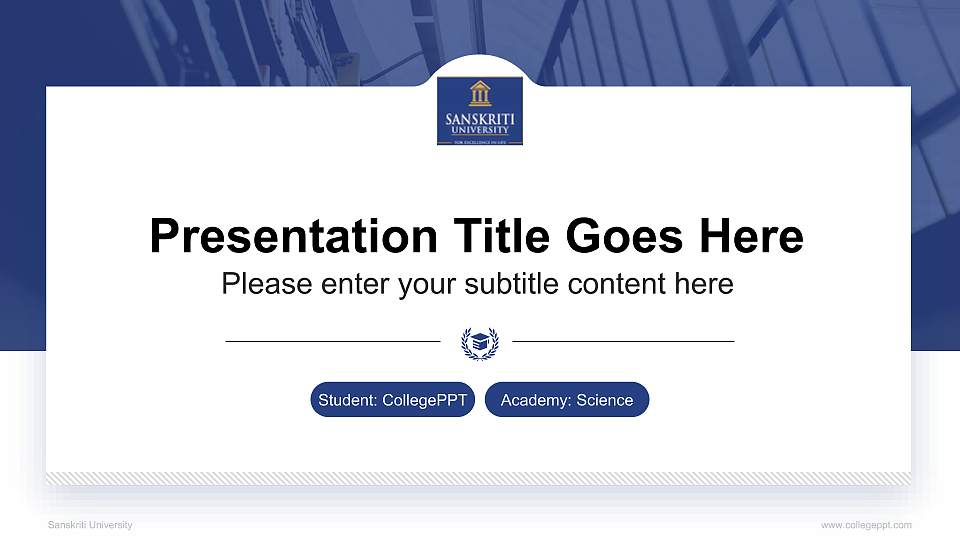 Sanskriti University National Scholarship Defense PPT Template16:9 ratio PPT effect preview image