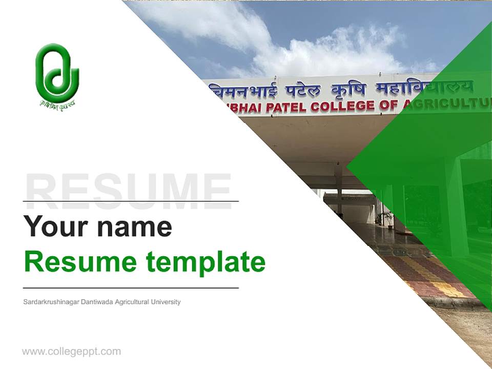 Sardarkrushinagar Dantiwada Agricultural University Resume PPT Template4:3 ratio PPT effect preview image5