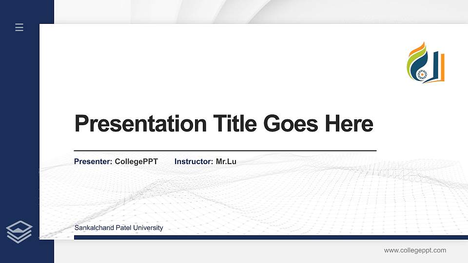 Sankalchand Patel University Thesis Proposal/Graduation Defense PPT Template16:9 ratio PPT effect preview image