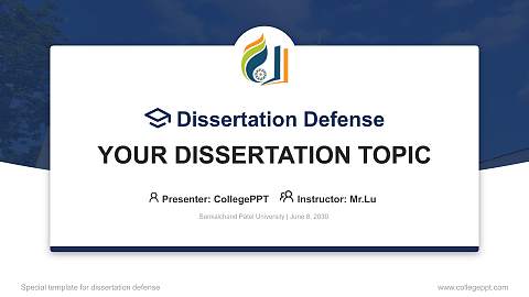 Sankalchand Patel University Graduation Thesis Defense PPT Template