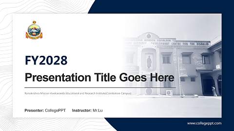 Ramakrishna Mission Vivekananda Educational and Research Institute(Coimbatore Campus) Academic Presentation/Research Findings Report PPT Template