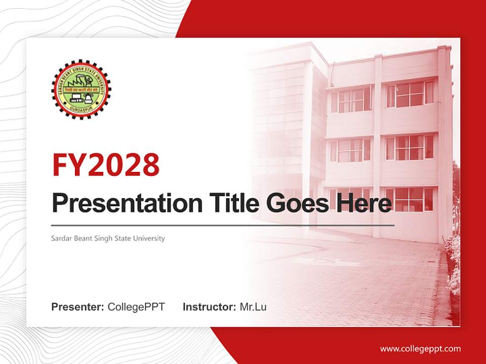 Sardar Beant Singh State University Academic Presentation/Research Findings Report PPT Template4:3 ratio PPT effect preview image5