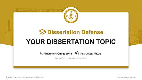 Seacom Skills University Graduation Thesis Defense PPT Template