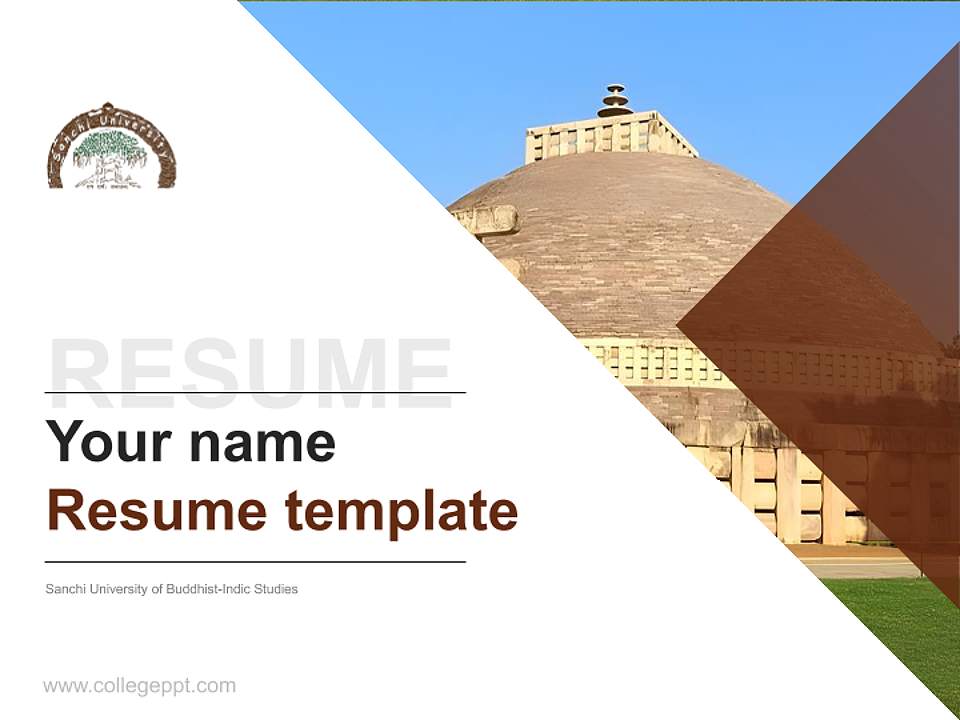 Sanchi University of Buddhist-Indic Studies Resume PPT Template4:3 ratio PPT effect preview image5