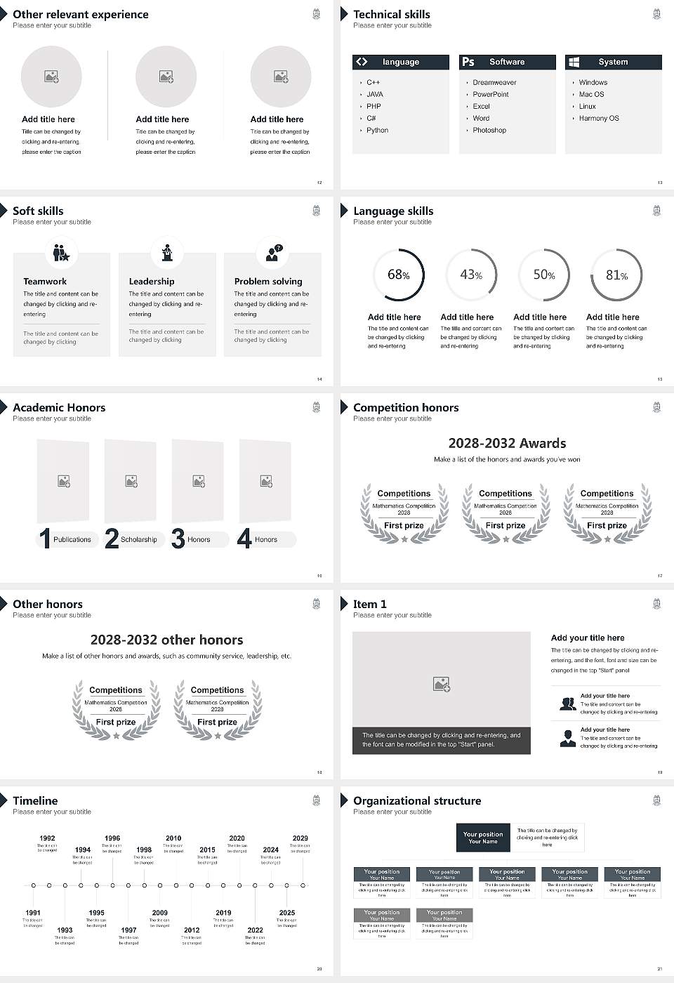 RV University Resume PPT Template16:9 ratio PPT effect preview image3