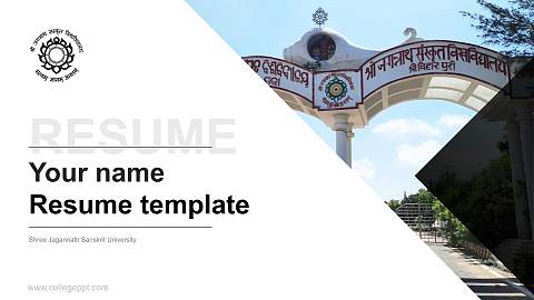 Shree Jagannath Sanskrit University Resume PPT Template