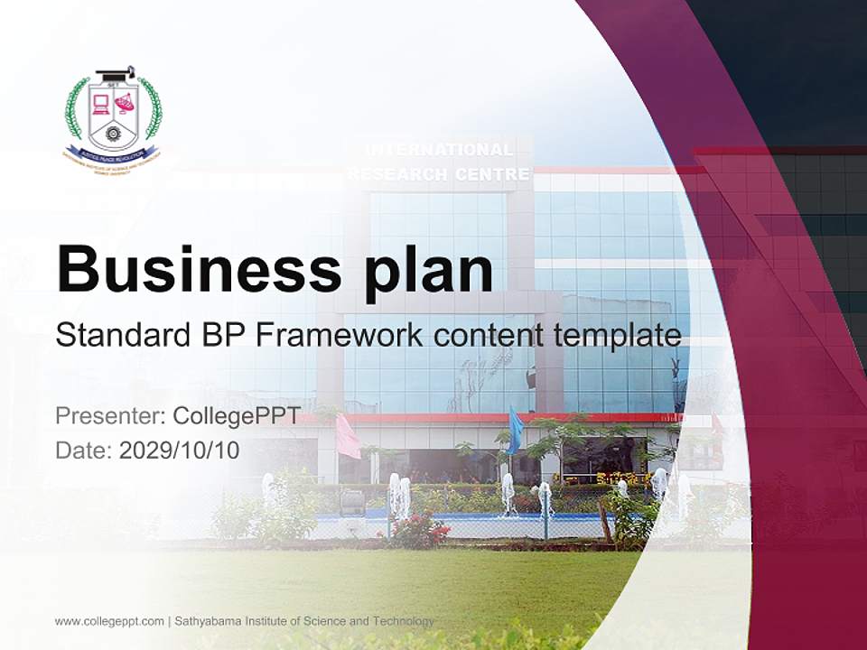 Sathyabama Institute of Science and Technology Competition/Entrepreneurship Contest PPT Template4:3 ratio PPT effect preview image9