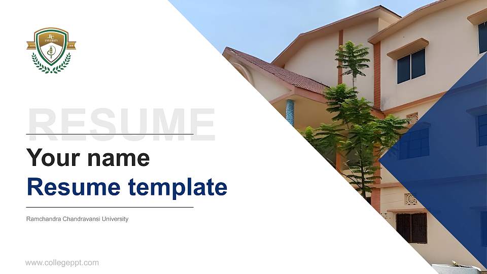 Ramchandra Chandravansi University Resume PPT Template16:9 ratio PPT effect preview image