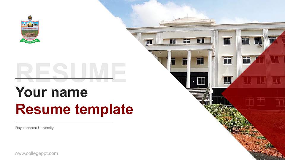 Rayalaseema University Resume PPT Template16:9 ratio PPT effect preview image