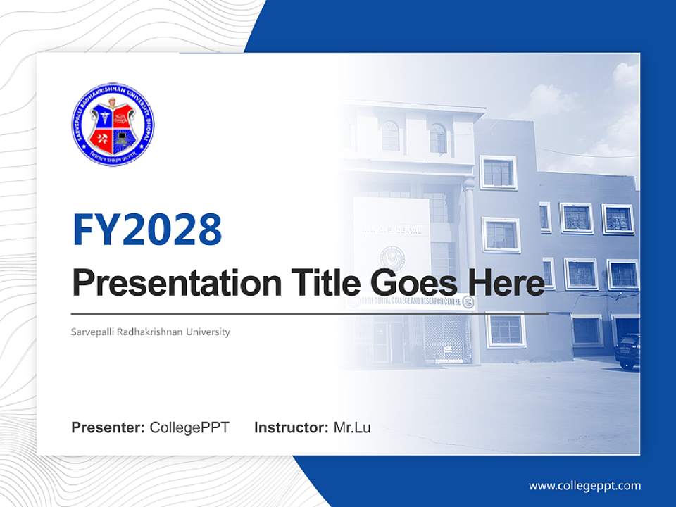 Sarvepalli Radhakrishnan University Academic Presentation/Research Findings Report PPT Template4:3 ratio PPT effect preview image5