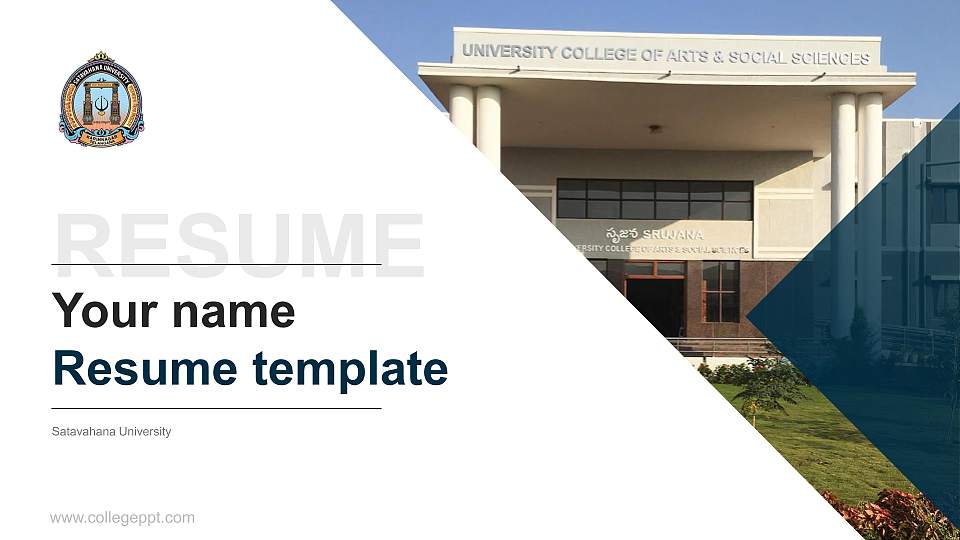 Satavahana University Resume PPT Template16:9 ratio PPT effect preview image