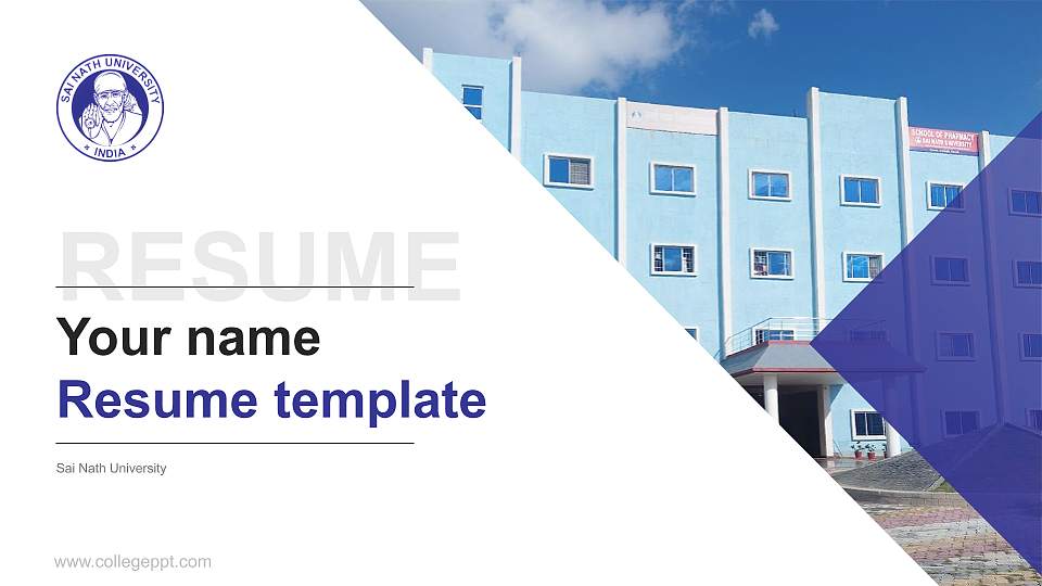 Sai Nath University Resume PPT Template16:9 ratio PPT effect preview image