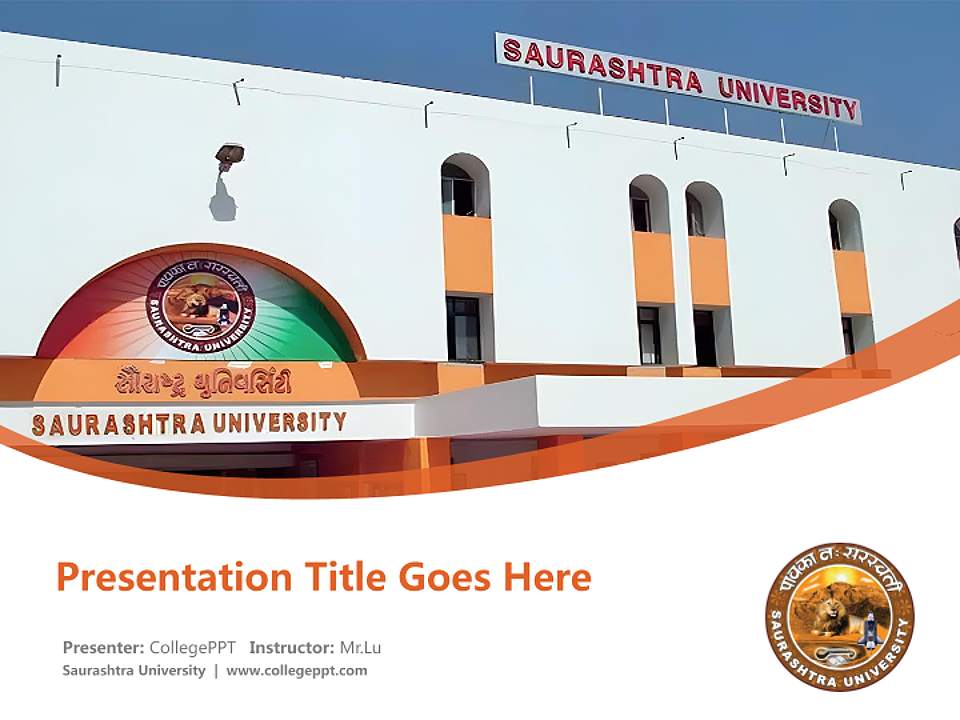 Saurashtra University Course/Courseware Creation PPT Template4:3 ratio PPT effect preview image5