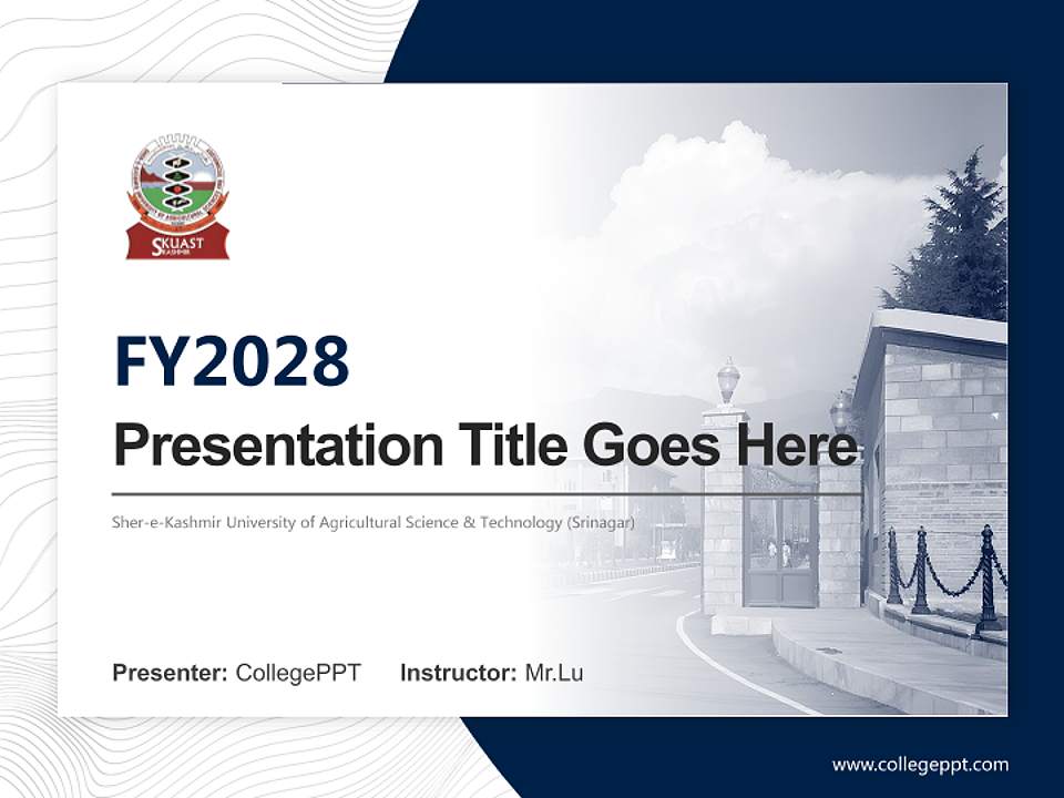 Sher-e-Kashmir University of Agricultural Science & Technology (Srinagar) Academic Presentation/Research Findings Report PPT Template4:3 ratio PPT effect preview image5