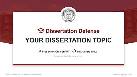 Ravenshaw University Graduation Thesis Defense PPT Template