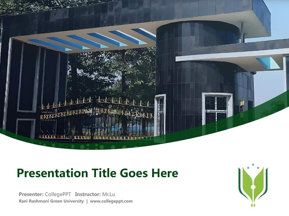 Rani Rashmoni Green University Course/Courseware Creation PPT Template4:3 ratio PPT effect preview image5