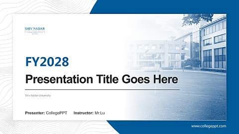 Shiv Nadar University Academic Presentation/Research Findings Report PPT Template