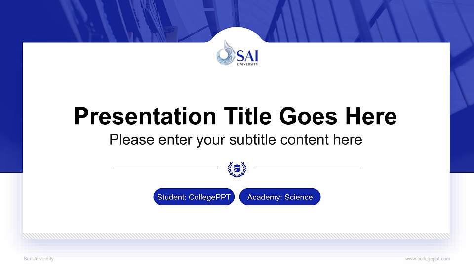 Sai University National Scholarship Defense PPT Template16:9 ratio PPT effect preview image