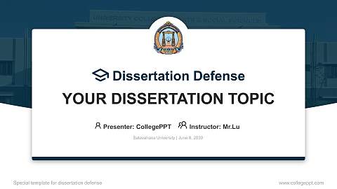Satavahana University Graduation Thesis Defense PPT Template