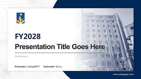 Sharda University Academic Presentation/Research Findings Report PPT Template