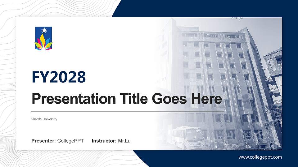 Sharda University Academic Presentation/Research Findings Report PPT Template16:9 ratio PPT effect preview image