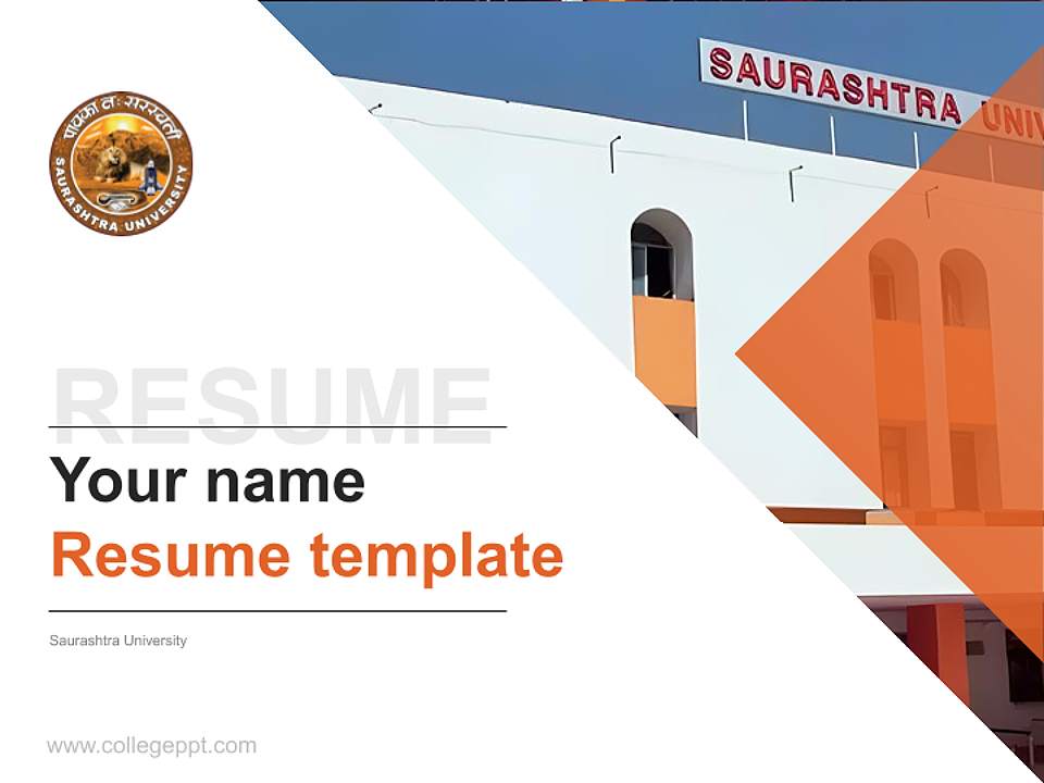 Saurashtra University Resume PPT Template4:3 ratio PPT effect preview image5