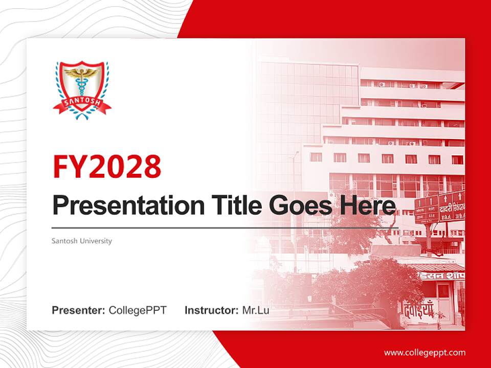 Santosh University Academic Presentation/Research Findings Report PPT Template4:3 ratio PPT effect preview image5