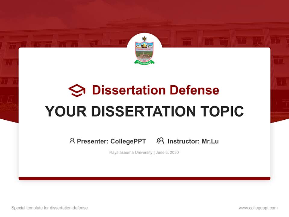Rayalaseema University Graduation Thesis Defense PPT Template4:3 ratio PPT effect preview image7