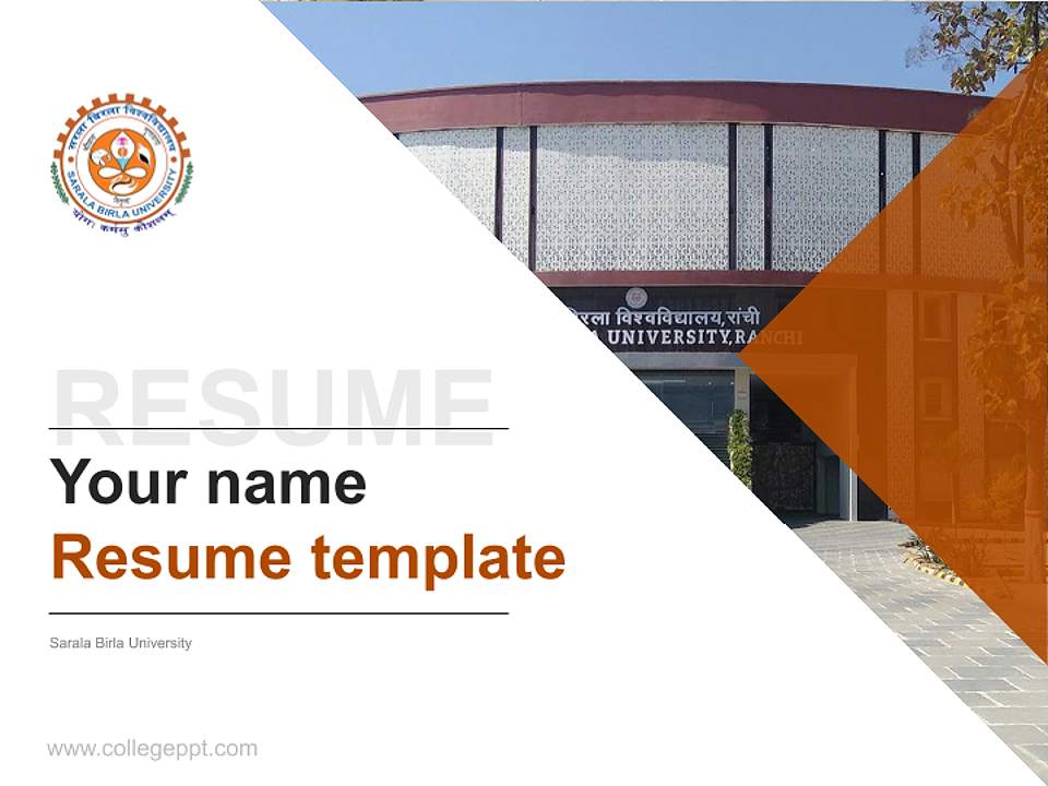 Sarala Birla University Resume PPT Template4:3 ratio PPT effect preview image5