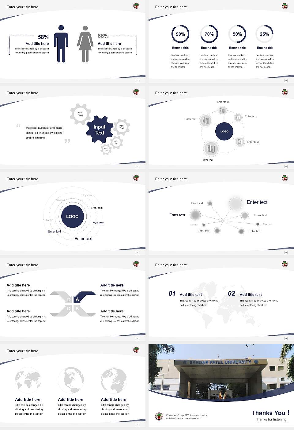 Sardar Patel University Course/Courseware Creation PPT Template16:9 ratio PPT effect preview image4