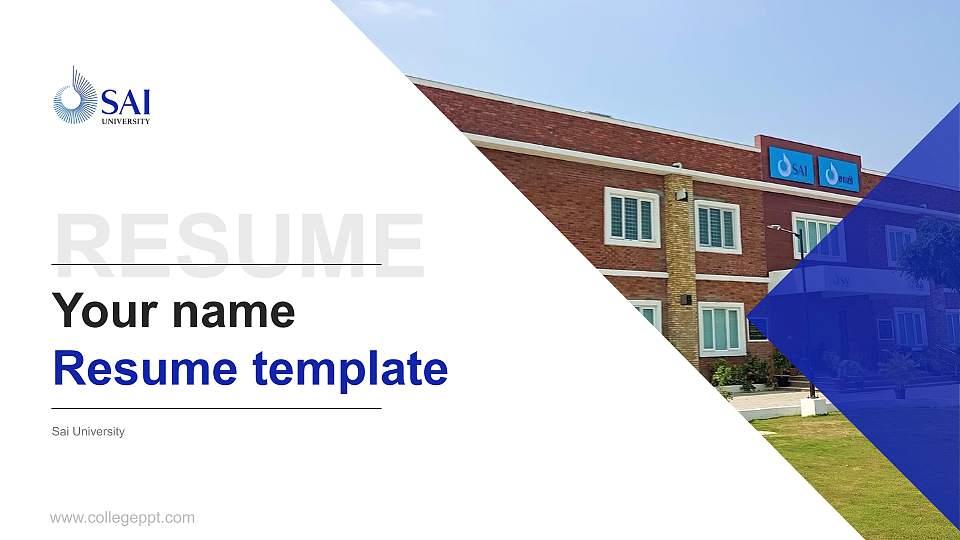 Sai University Resume PPT Template16:9 ratio PPT effect preview image