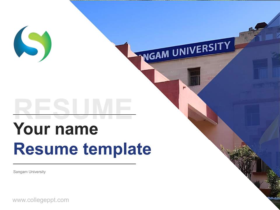 Sangam University Resume PPT Template4:3 ratio PPT effect preview image5