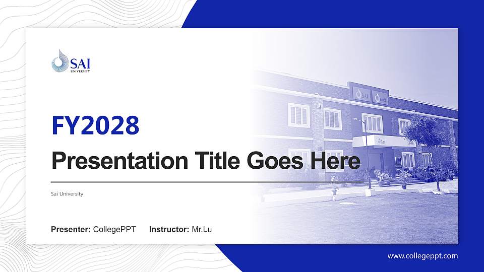 Sai University Academic Presentation/Research Findings Report PPT Template16:9 ratio PPT effect preview image