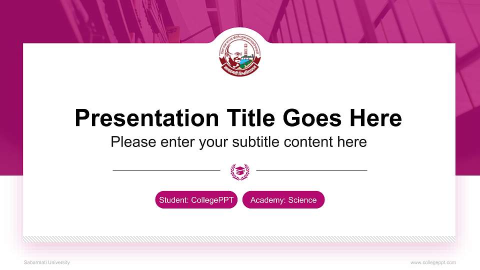 Sabarmati University National Scholarship Defense PPT Template16:9 ratio PPT effect preview image