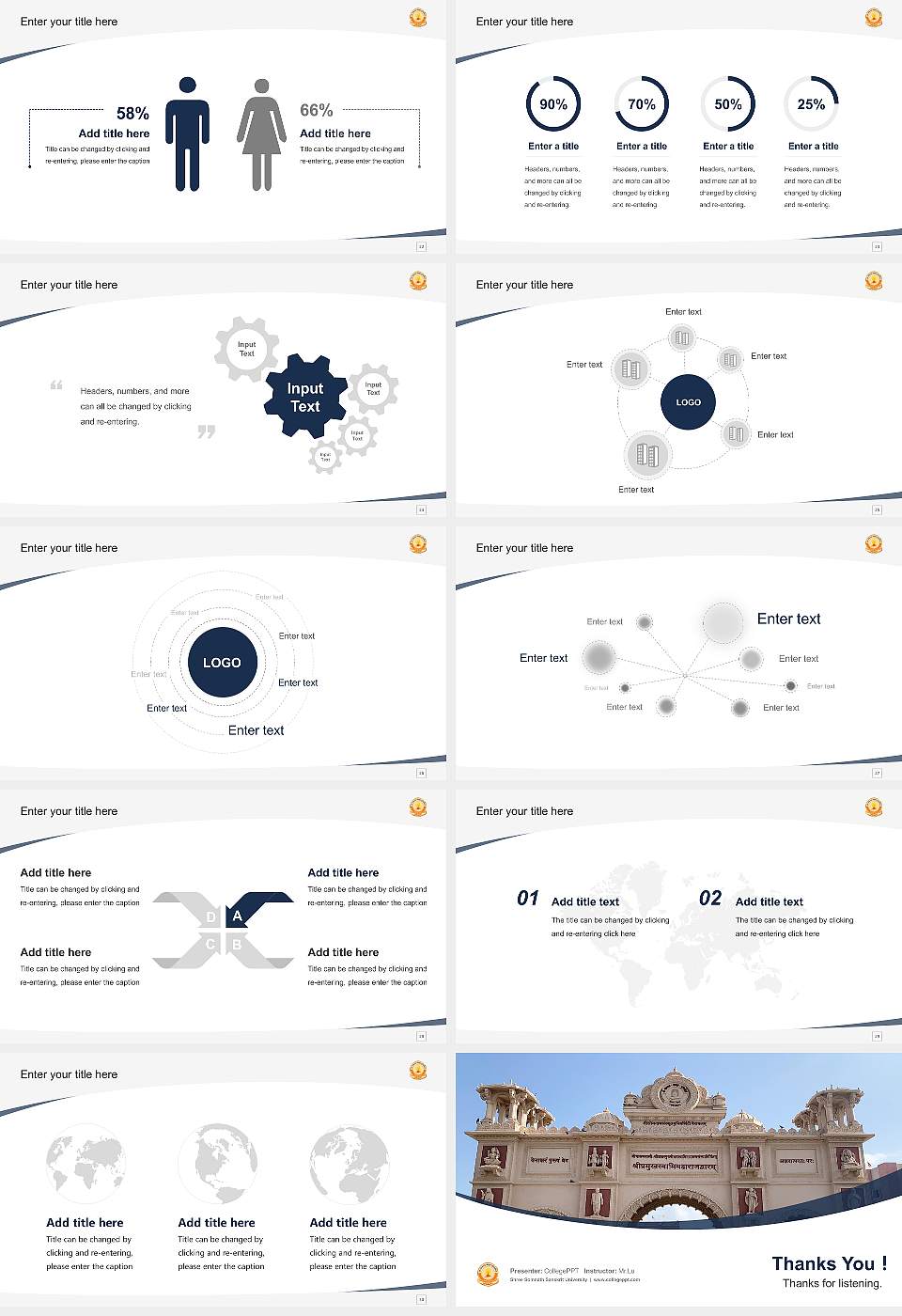 Shree Somnath Sanskrit University Course/Courseware Creation PPT Template16:9 ratio PPT effect preview image4