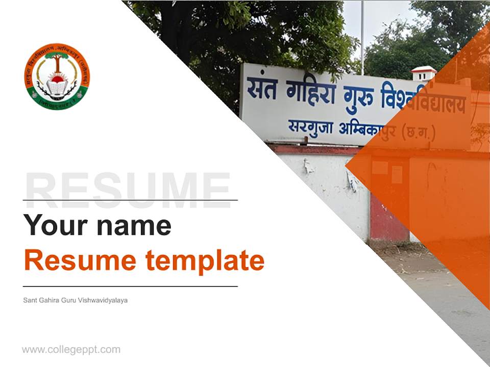 Sant Gahira Guru Vishwavidyalaya Resume PPT Template4:3 ratio PPT effect preview image5
