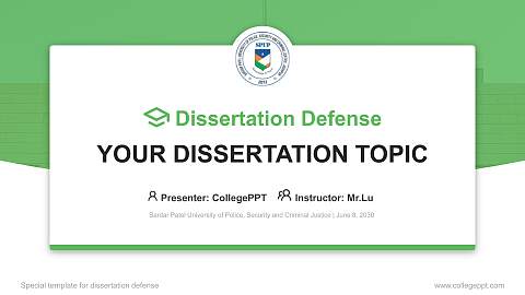 Sardar Patel University of Police, Security and Criminal Justice Graduation Thesis Defense PPT Template